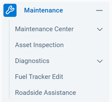 Asset Inspection Menu AssetInspectionMenu