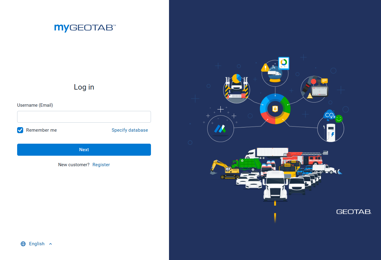 geotab-login-page Screenshot of Geotab login page
